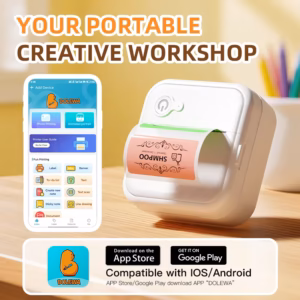 DOLEWA D8 Portable Mini Printer Wireless Bluetooth Inkless Sticker Maker