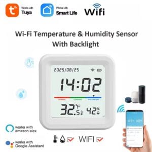 Tuya WiFi Temperature Humidity Sensor Indoor Thermometer Compatible with Alexa