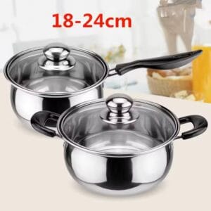 Stainless Steel Double Bottom Soup Pot Heavy Duty Stock Pot with Glass Lid