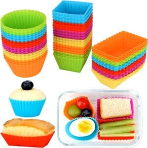 Silicone Muffin Cup Set Reusable Food Grade Non-Stick Baking Cups