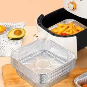Air Fryer Aluminum Foil Pan Disposable Non-Stick Oil Proof Baking Liner