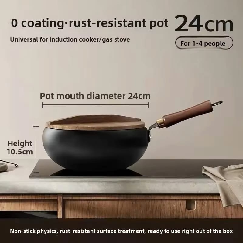 Zhangqiu Handmade Iron Wok Traditional Forged Carbon Steel Cooking Wok