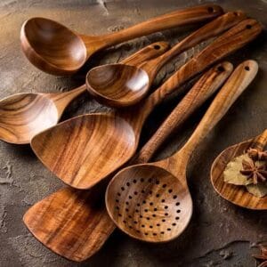 Teak Wooden Cooking Utensils Set