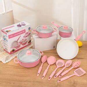 Non-Stick Cookware Set with Kitchen Utensils