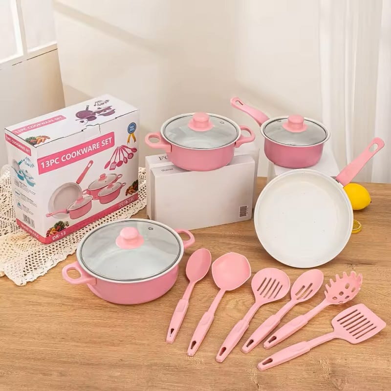 Non-Stick Cookware Set with Kitchen Utensils