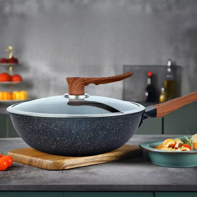 Granite Non-Stick Frying Pan Scratch-Resistant Cookware for Gas and Induction Stove