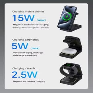 Folding 3-in-1 Magnetic Wireless Charger