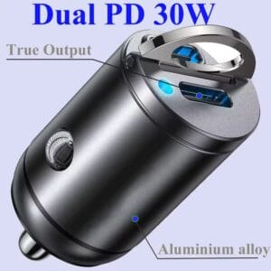 Mini Dual PD 30W USB-C Car Charger