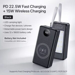 Wireless Charging 20000mAh Power Bank Case