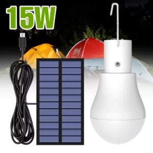 Portable 15W LED Solar Camping Light