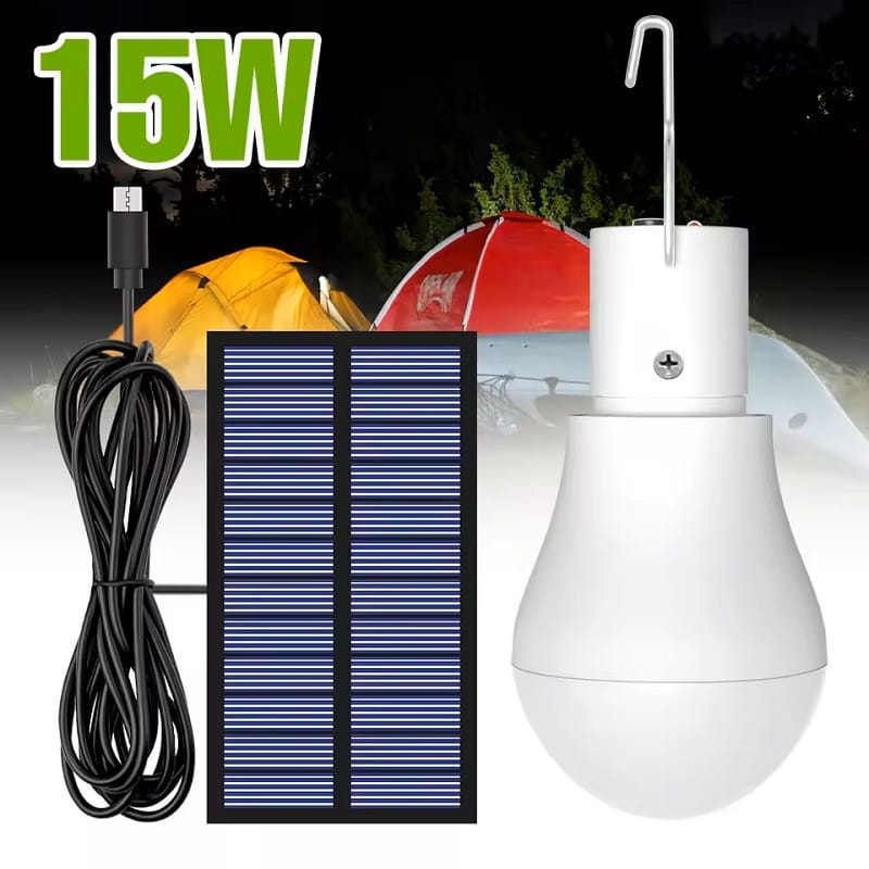 Portable 15W LED Solar Camping Light