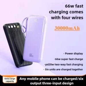 30000mAh 66W Fast Charging Power Bank