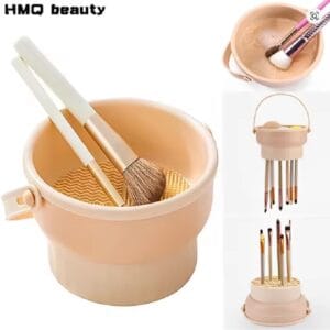 Makeup Brush Cleaner Mat 3 in 1 Silicone Washing Bowl