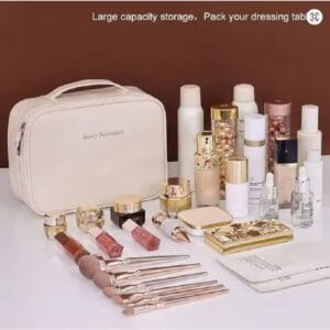 Portable Double Layer Cosmetic Bag Large Capacity