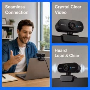 1080P Full HD USB webcam with built-in microphone for PC and laptop